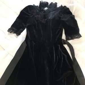 Dolls Kill Widow mourning dress ripped bow